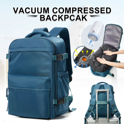 Fashion College Backpack Men Vacuum Compression Backpack, Women Men 15.6in Laptop Backpack Expand Hiking Vacuum Travel Backpack - Smarsty