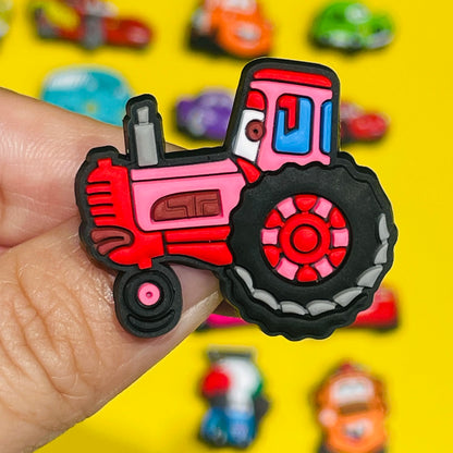 1Pcs Mix Cars Luigi Ramone Lightning McQueen PVC Shoe Charms Kids Popular Buckle Decorations Fit Birthday Gifts