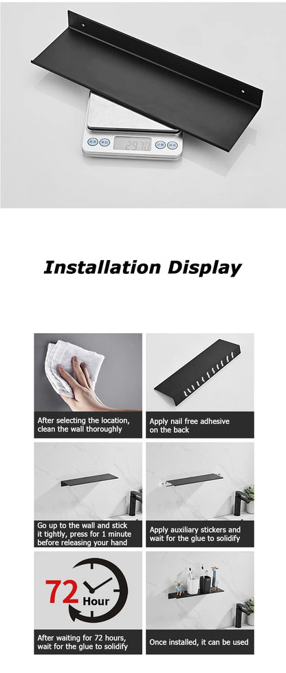 Aluminum Floating Bathroom Shelf for Organized Storage - Smarsty