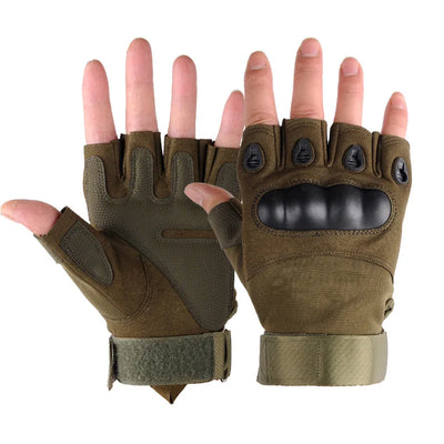Tactical Hard Knuckle Fingerless Gloves for Combat - Smarsty