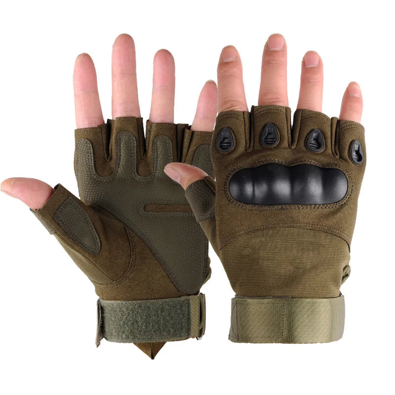 Tactical Hard Knuckle Fingerless Gloves for Combat - Smarsty