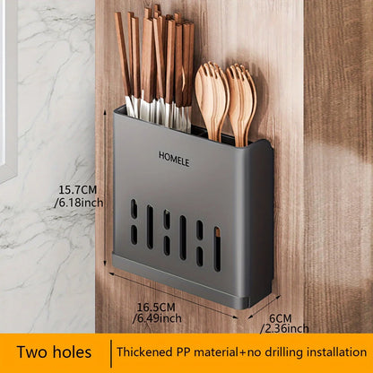 1pc Flatware Organizer, Multifunctional Cutlery Storage Rack With Detachable Water Drain Base, Chopsticks Holder, Utensil Holder by Smarsty