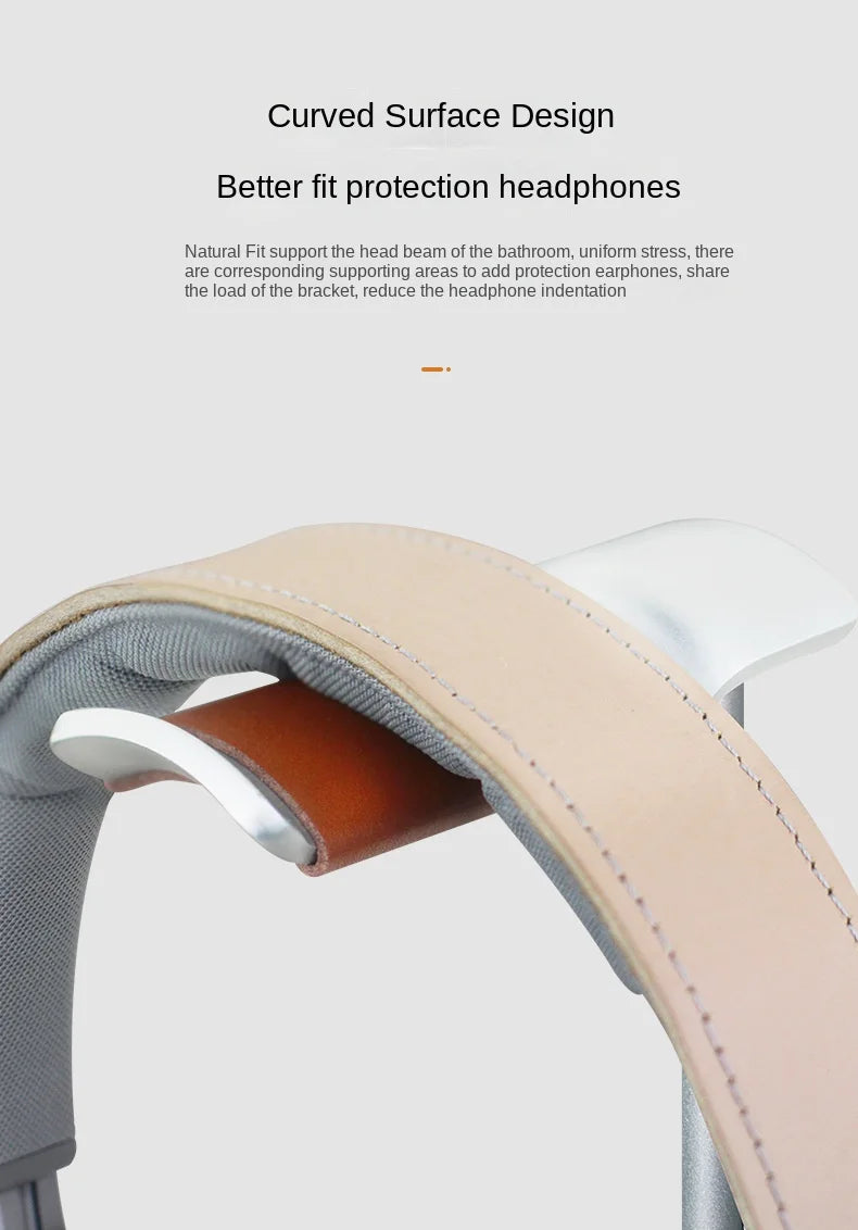 Curved Aluminum Headphone Stand with Sturdy Base - Smarsty