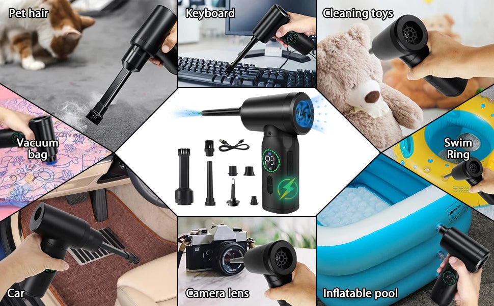 Cordless Air Duster Vacuum Cleaner Portable 7500mAh