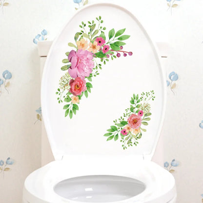 Green Plant Leaves Toilet Wall Sticker for Easy Home Decor - Smarsty
