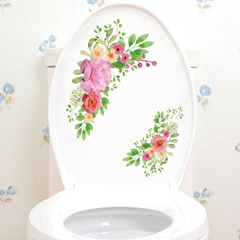 Green Plant Leaves Toilet Wall Sticker for Easy Home Decor - Smarsty