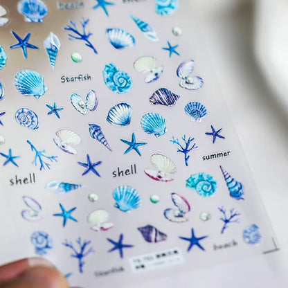 Colorful Seashell Nail Art Stickers for Dreamy Designs - Smarsty