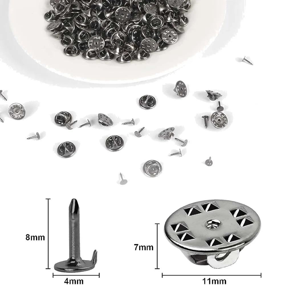 100Pc Metal Locking Pin Backs Secure Brooch Bases Pack - Smarsty