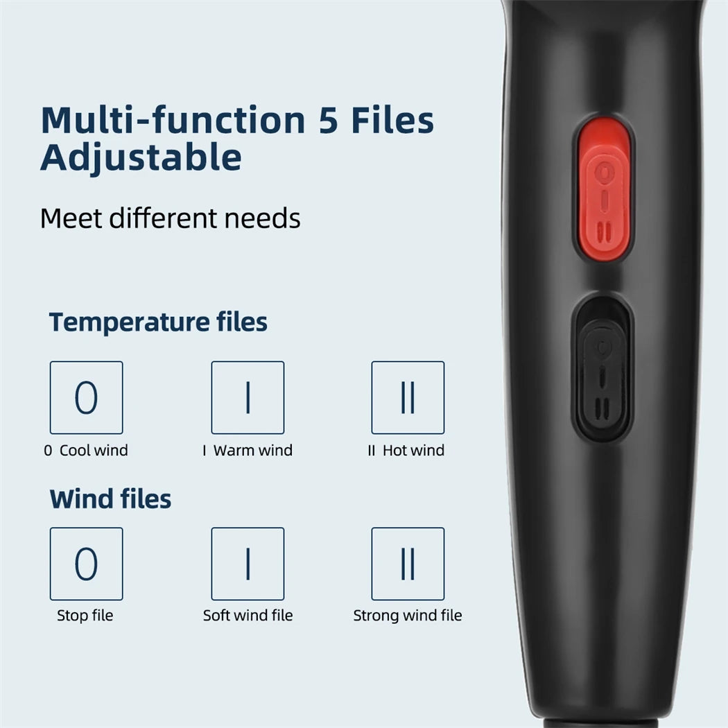 CkeyiN 1600W Hair Dryer with Negative Ion Technology - Smarsty