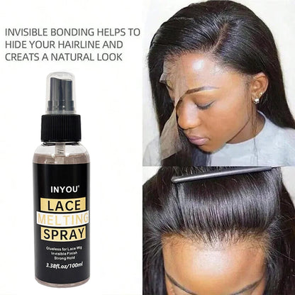 100ML Lace Wig Melting And Holding Spray Strong Natural Finish Wig Adhesive Glue for Lace Front Melt Super Hold Hair Spray - Smarsty