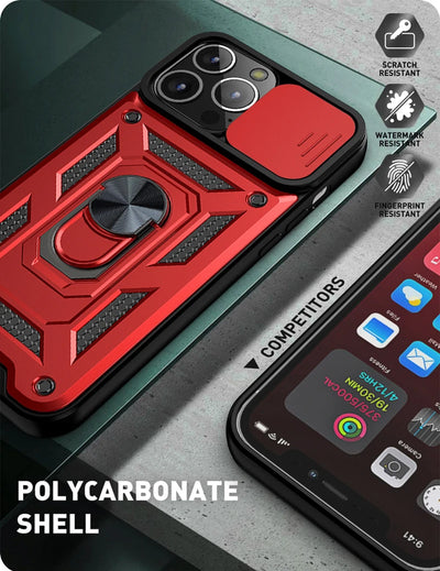Smarsty Rugged Iphone Armor Case With Camera Lens Protector -