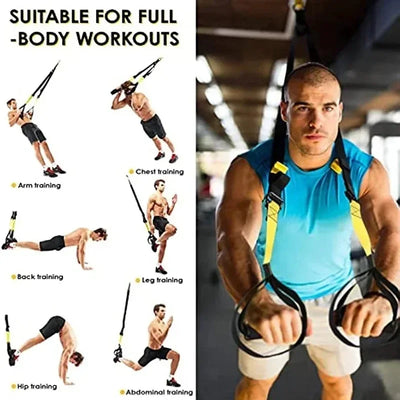 Suspension Training Strap Fitness Strength Power Suspension Trainer Adjustable Yoga Strap Wall Mount Professional Trx Tensioner by Smarsty