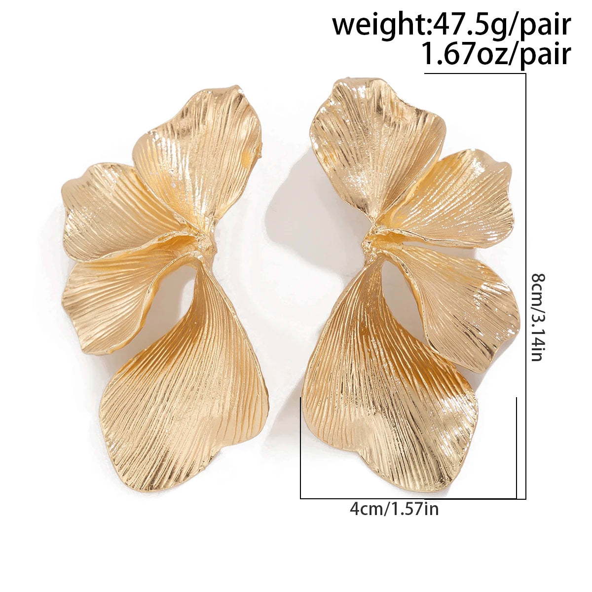 Elegant Ginkgo Leaf Stud Earrings Gold Petal Design - Smarsty