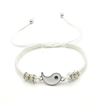 Couple Black White Tai Chi Bracelet Set Adjustable Daily Wear - Smarsty