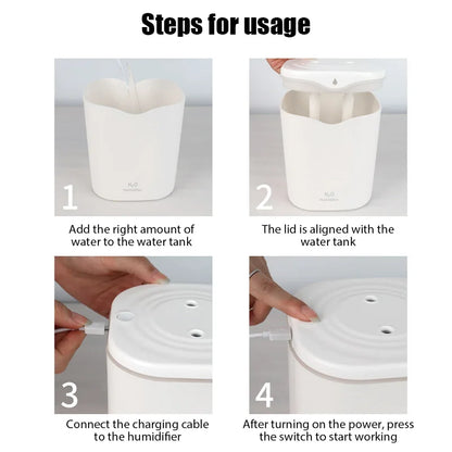 USB Humidifier with Double Spray and LED Light - Smarsty
