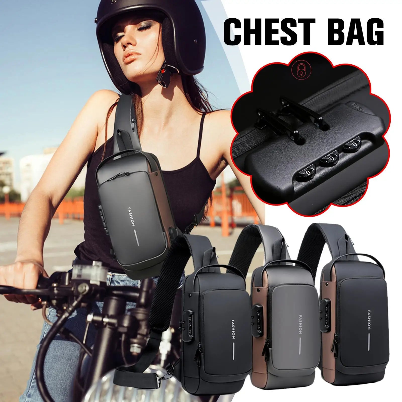 Anti Theft Chest Bag With USB Charging Crossbody For Men - Smarsty