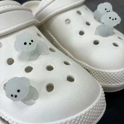 4Pcs/Set Luminescence 3D Cute Puppy Shoe Decoration Diy Shoes Charms Used For Clogs Sandals Perfect For Holiday Xmas Gifts - Smarsty