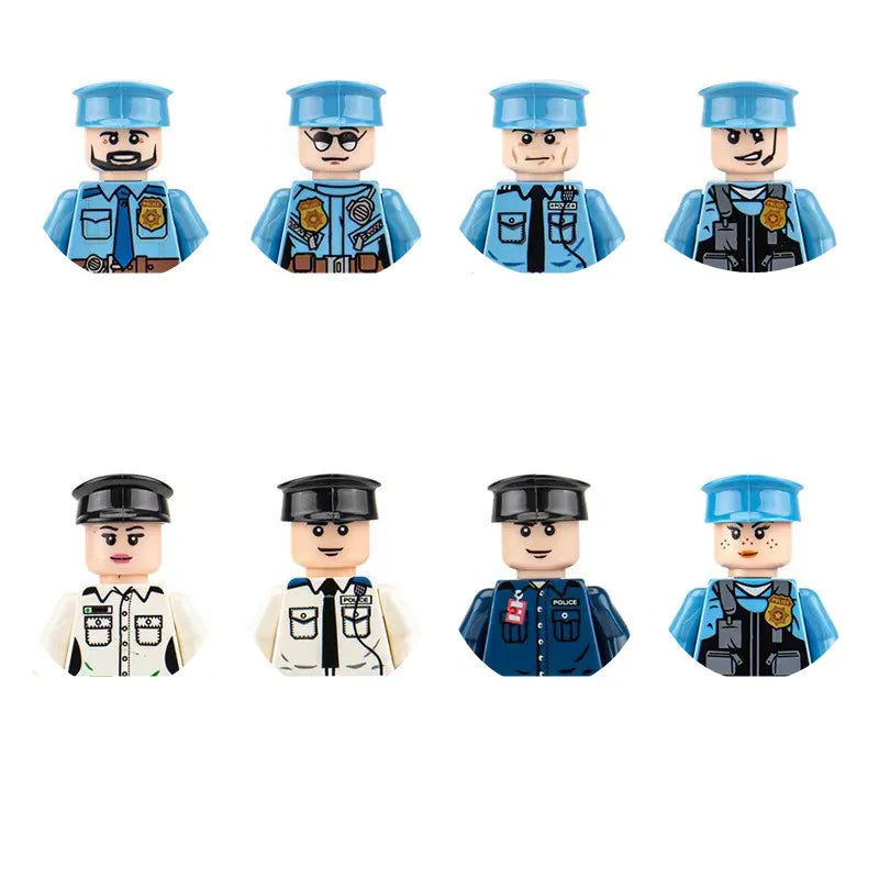 building blocks action doll mini city figures toys girls soldiers policeman robot worker fireman farmer cook movie characters