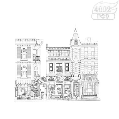 Creative Ideas Compatible 10224 King with figure Street View Building Block Hall Pet shop MOC Bank Christmas gift Adult toys