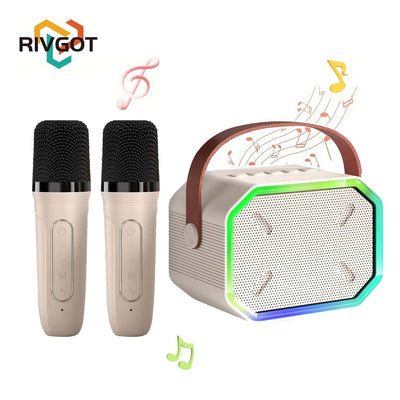 Mini Karaoke Machine for Kids Portable Karaoke Machine Bluetooth Wireless Microphones LDE Light Toys Gifts for Girls Boys - Smarsty