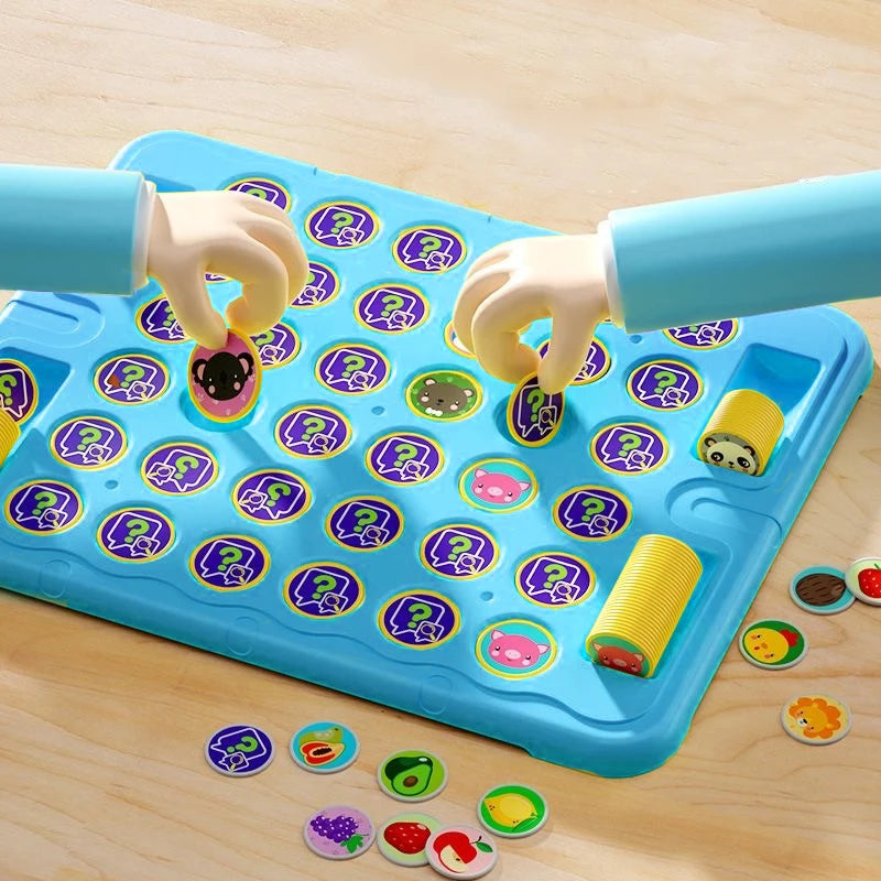 Kids Battle Chess Educational Toy Observation Concentration Training Fun Animal Flip Chess Parent-child Interactive Game Toys by Smarsty