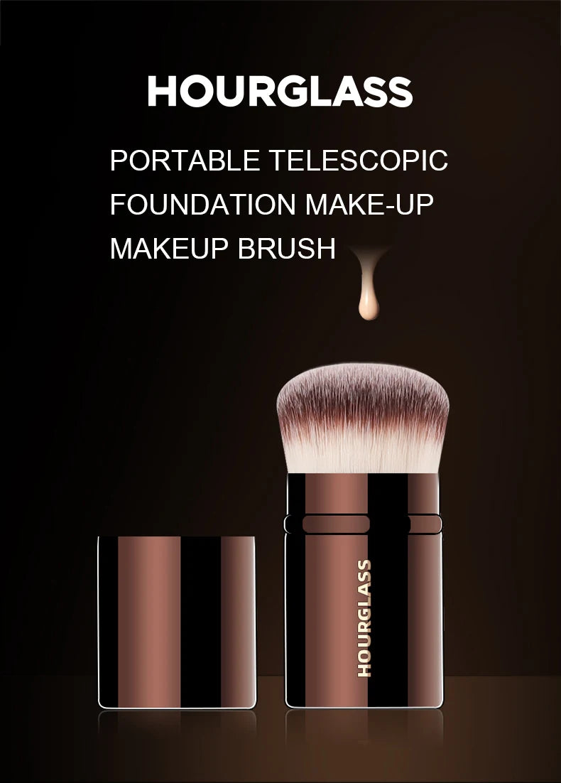 Hourglass Retractable Blush Brush with Soft Fiber Hair - Smarsty