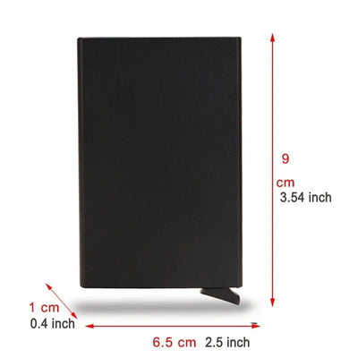 Rfid Smart Credit Card Holder Wallets Metal Slim Pop Up Minimalist Men Wallets Black Male Purse Money Bags Carteira Masculina - Smarsty