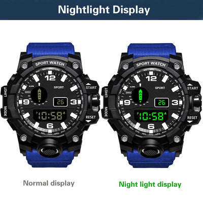 Men's Waterproof Sports Watch with Luminous Display and Alarm - Smarsty