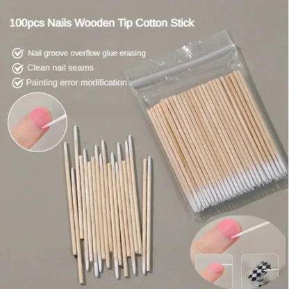 Wooden Tip Cotton Swabs for Nail Polish Removal - Smarsty