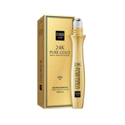 24K Gold Eye Roller Cream for Dark Circles and Puffiness - Smarsty
