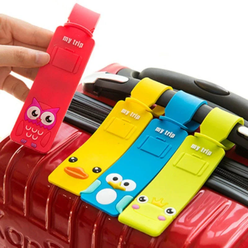 Fashion Travel Accessories Cute Animals Strip Luggage Tag Silicone Suitcase ID Addres Holder Baggage Boarding Tag Portable Label - Smarsty