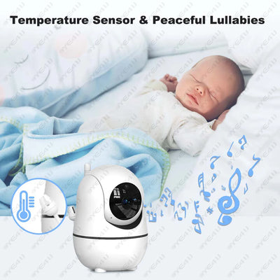 5 Inch Video Baby Monitor With Camera PTZ Zoom Babyphone Cam Security Protection Surveillance Cameras Temperature Sensor Lullaby by Smarsty