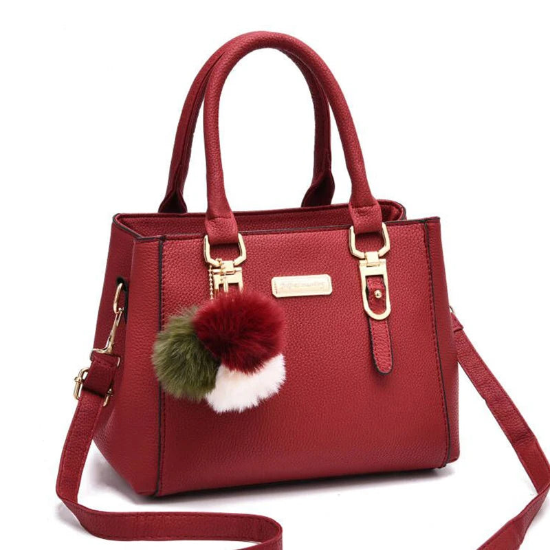 Women Beaded Pendant PU Shoulder Bag With Tassel Charm - Smarsty