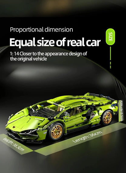 TOYLINX 1280Pcs Technical Building Blocks Racing Car Model Remote Control Electric RC Car Version Optional Construction Toys