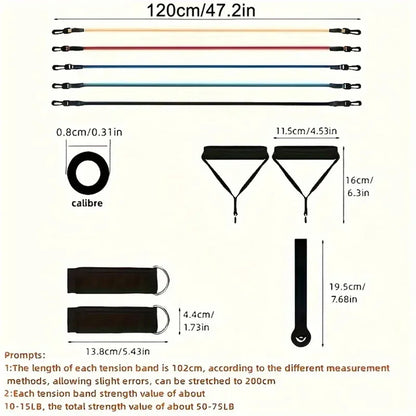 11 Piece Set Of Muscle Training Straps, Multifunctional Fitness Tension Strap, Fitness Tension Training Harness, Elastic Rope