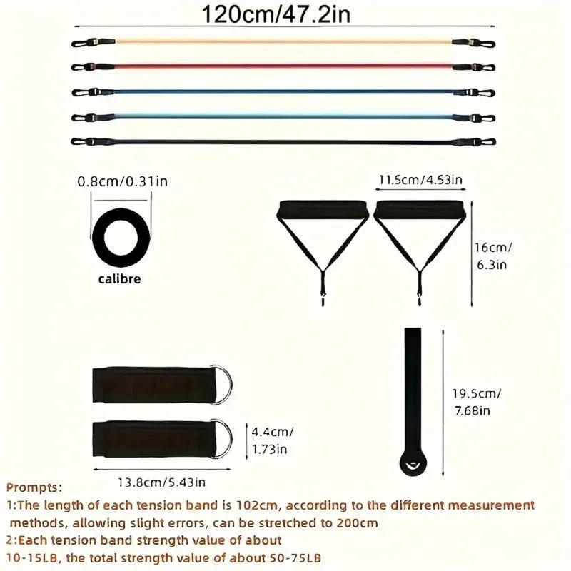 11 Piece Set Of Muscle Training Straps, Multifunctional Fitness Tension Strap, Fitness Tension Training Harness, Elastic Rope
