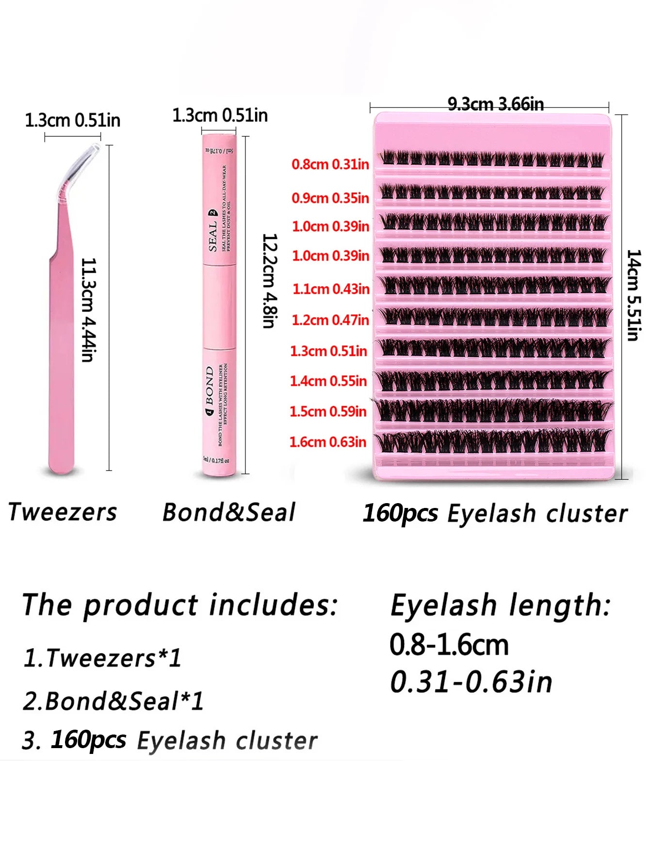 DIY Eyelash Extension Kit with 200pcs D Curl Clusters - Smarsty