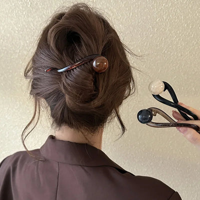 Twist Hair Clip with Imitation Pearl Design for Women - Smarsty