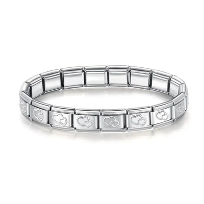 Italian Charm Stainless Steel Elastic Link Bracelet - Smarsty