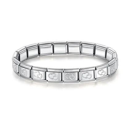Italian Charm Stainless Steel Elastic Link Bracelet - Smarsty