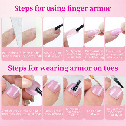 144 Piece Summer Shiny Acrylic Toenail Set - Smarsty