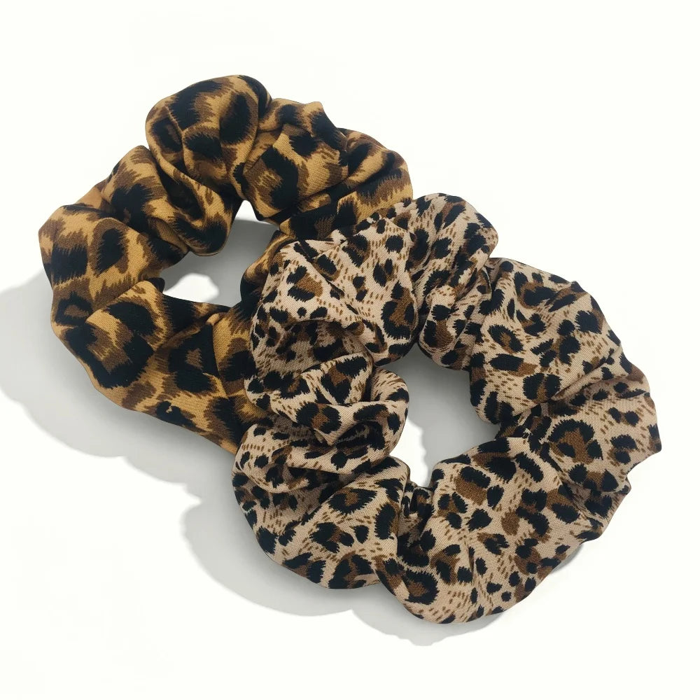 Leopard Print Scrunchie High Elastic Hair Tie Elegant - Smarsty