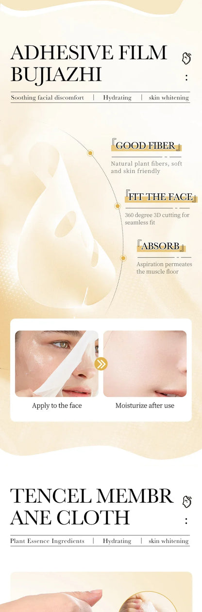 24K Gold Hyaluronic Acid Face Masks for Firming and Moisturizing - Smarsty