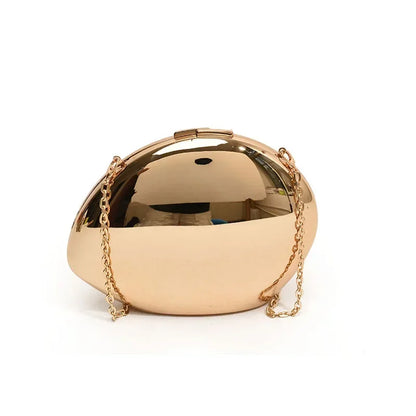 Designer Acrylic Shell Clutch Bag Metallic Evening Purse - Smarsty
