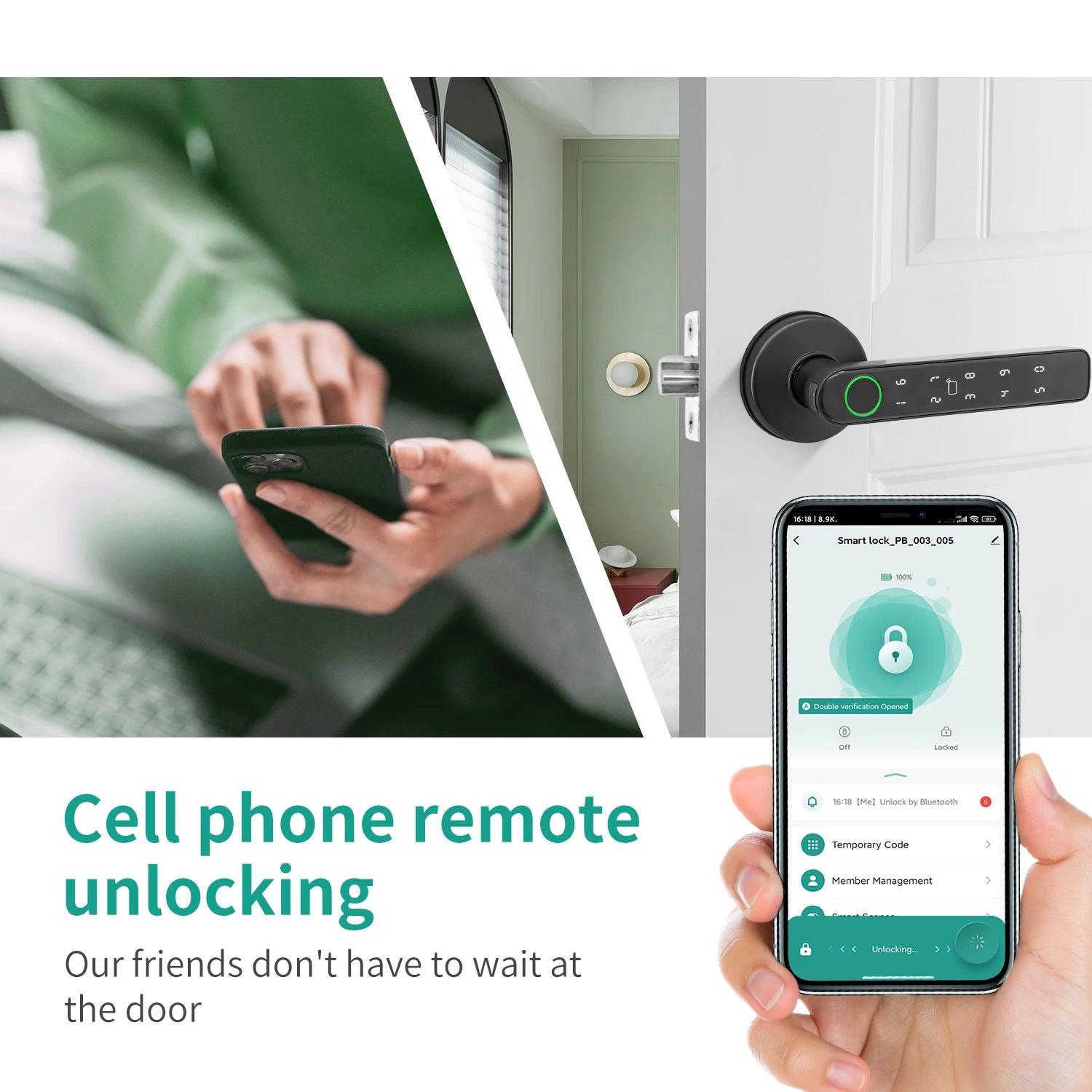 Tuya 5-in-1 Smart Door Lock with Fingerprint Access - Smarsty