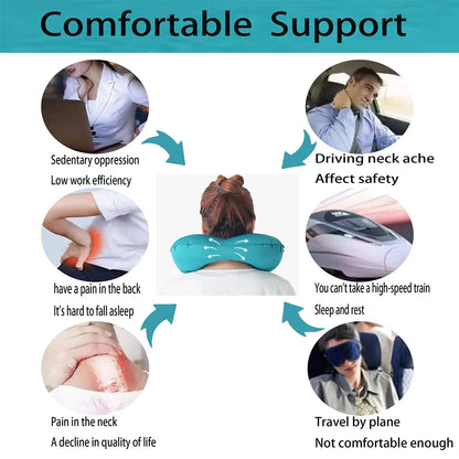 U Shape Inflatable Travel Pillow for Comfort and Support - Smarsty