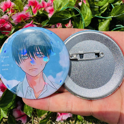 58mm Anime The Summer Hikaru Died Tsujinaka Yoshinori  Cosplay COSTUME Badge Pin SPTE Tinplate Brooch Prop Xmas Gift - Smarsty