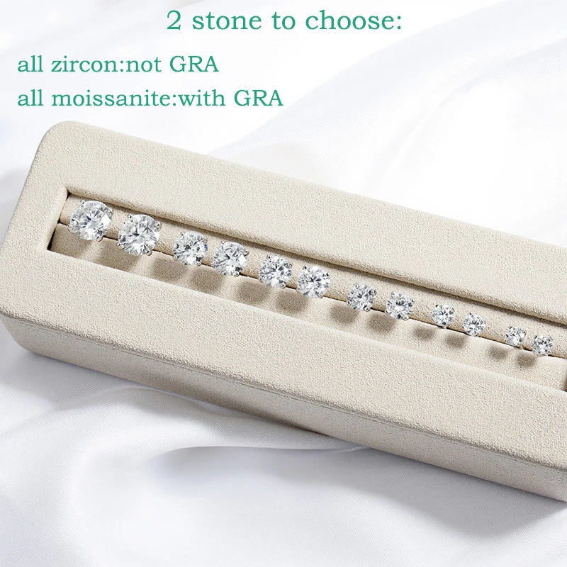 GRA Certified Moissanite Stud Earrings Sterling Silver - Smarsty