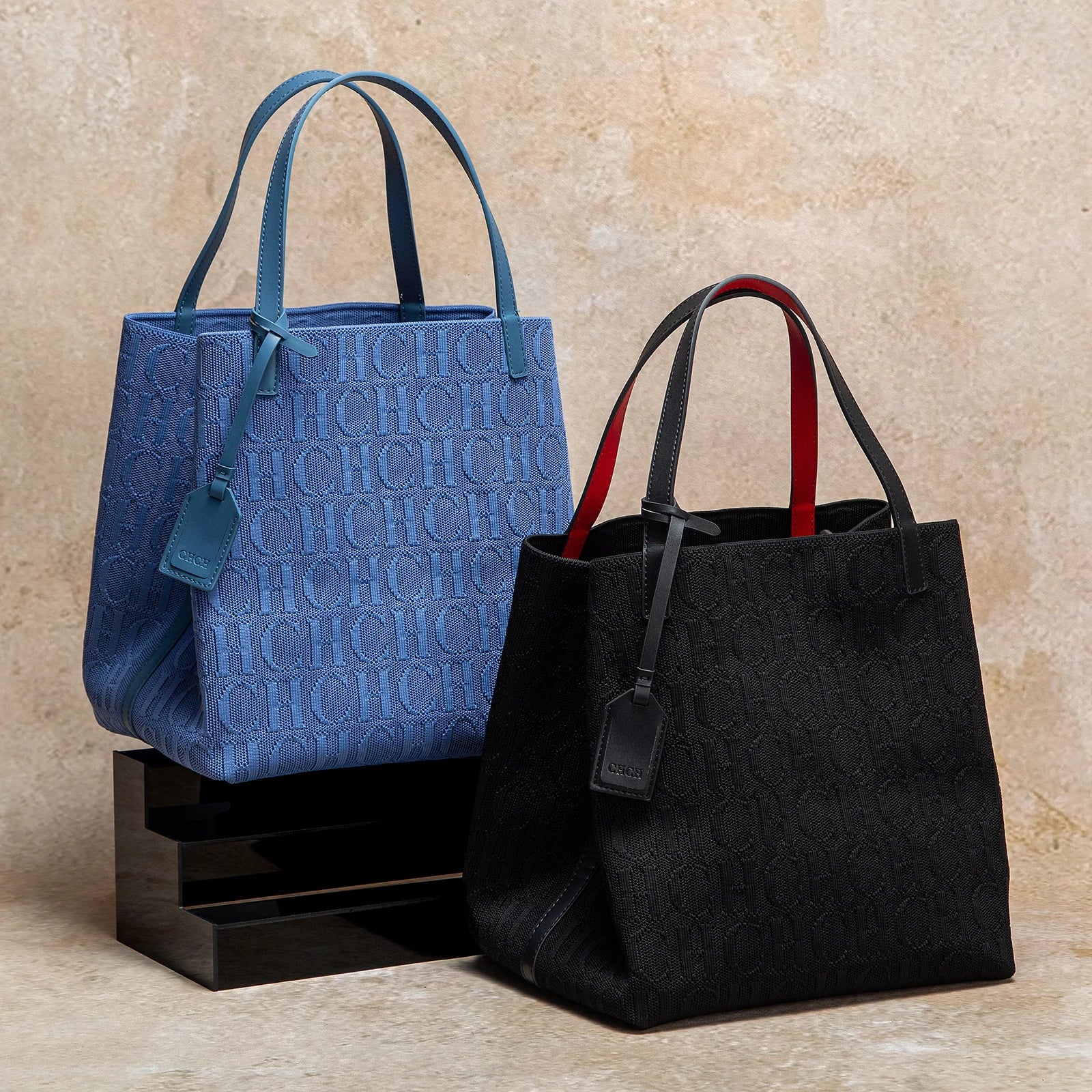CHCH Tote Bag Large Capacity Black Knitted Shopping Bag - Smarsty