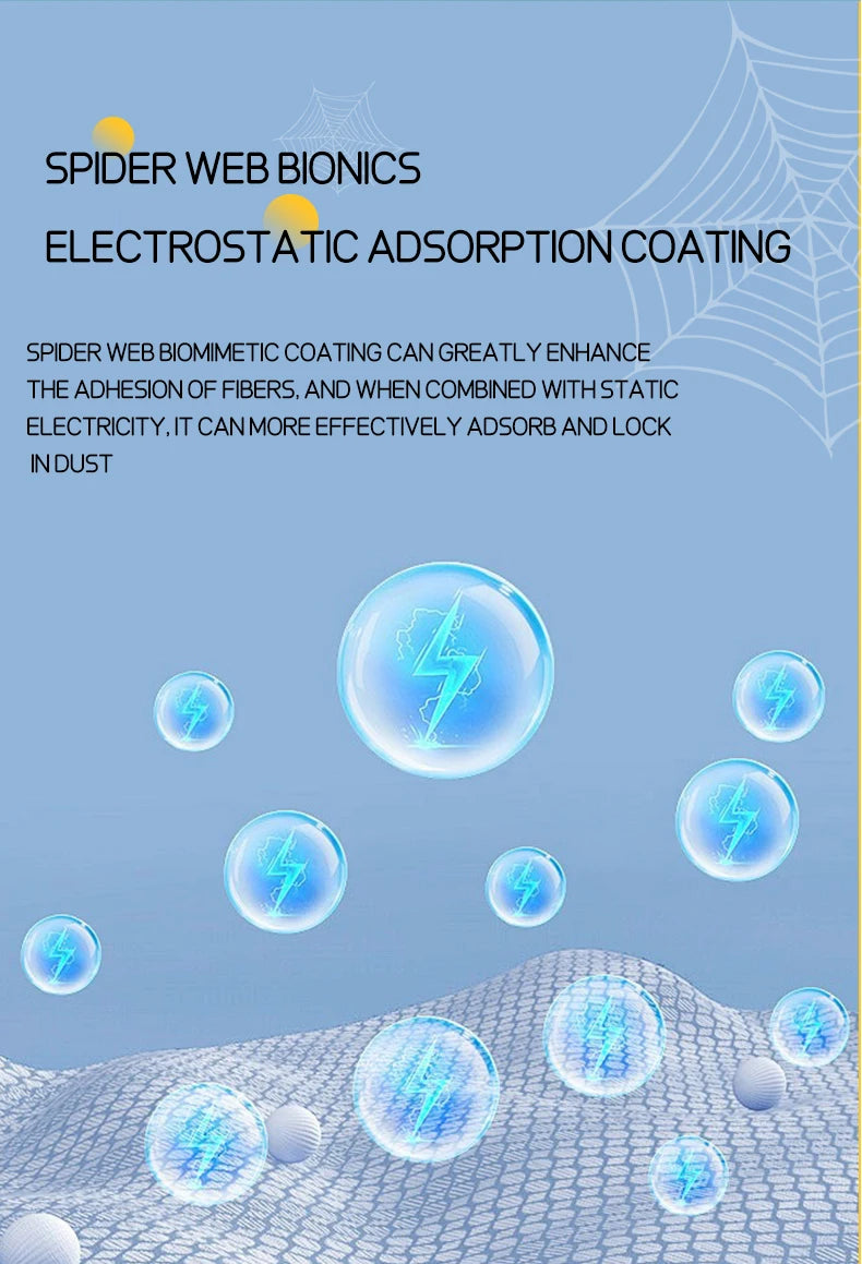 Double sided 360 ° electrostatic dust duster is used for large-scale cleaning of dust, spider webs, and disposable dust collecto - Smarsty